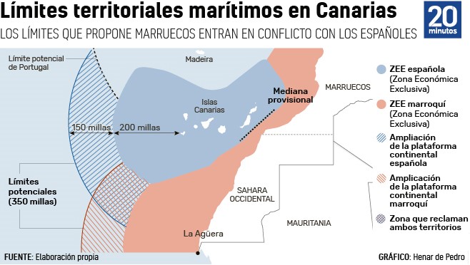 Una reconstrucción artística de cómo serían las fronteras marítimas de cada país.