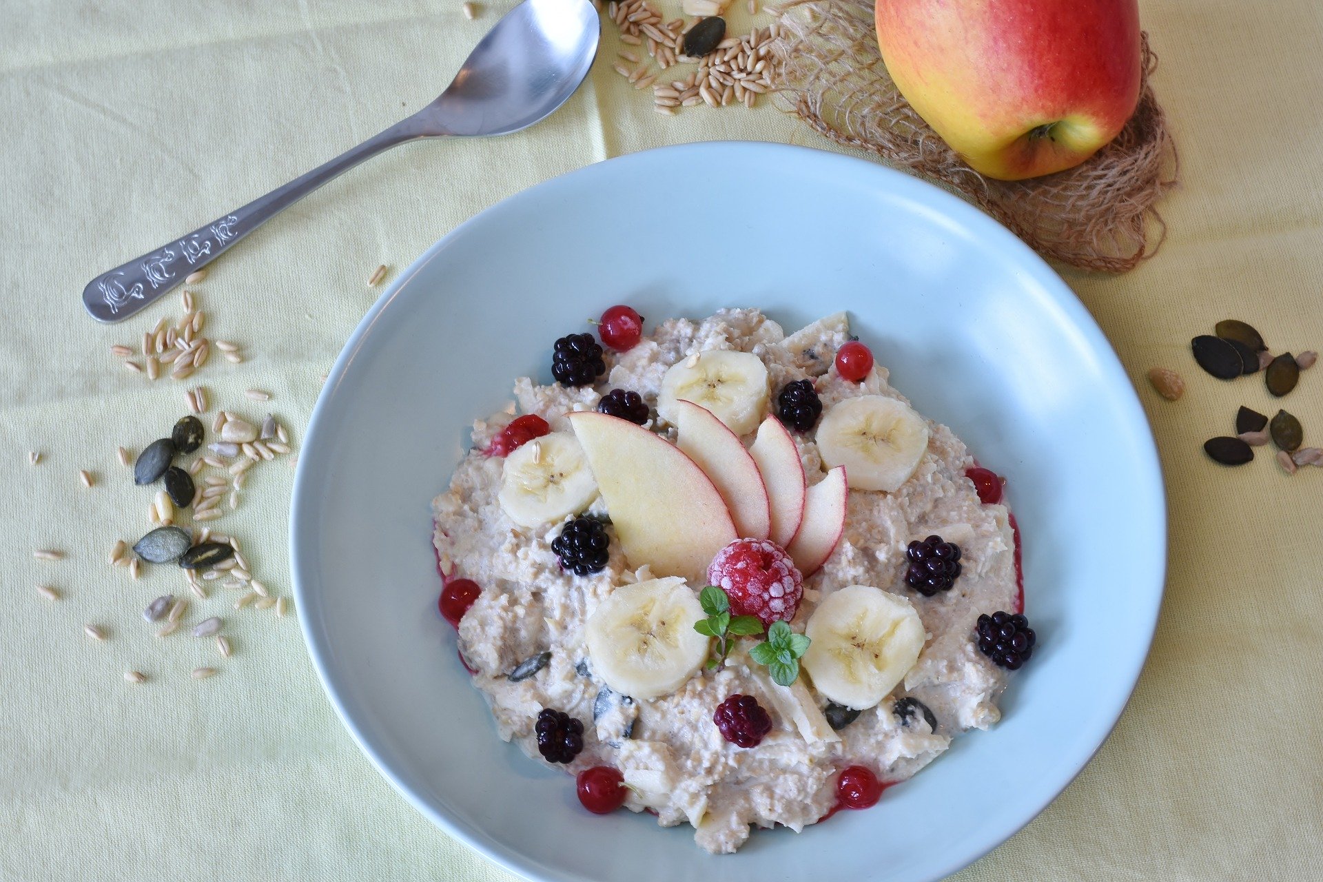 Cereals, fruit and dairy are essential in a healthy breakfast.