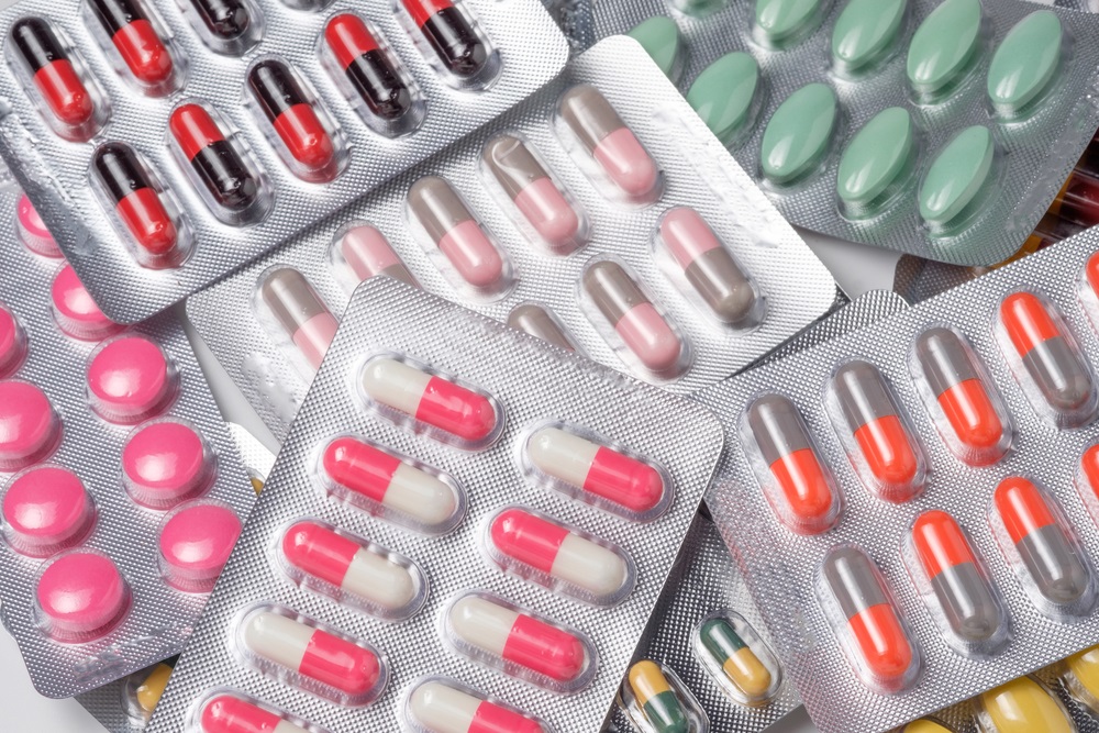 Antibiotics Drugs.  Blister.  Tablets.