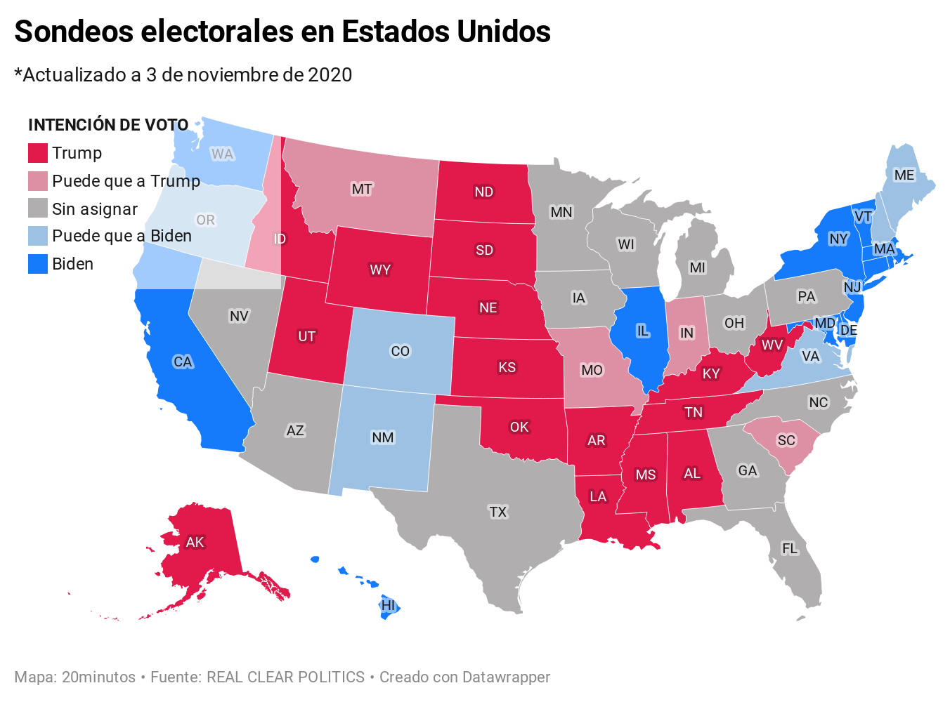 cómo van las encuestas para las elecciones presidenciales en estados