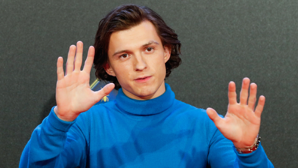 Tom Holland at the presentation of 'Uncharted' in Madrid