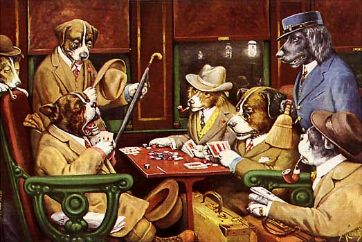 Psi igrajo poker Cassius Marcellus Coolidge