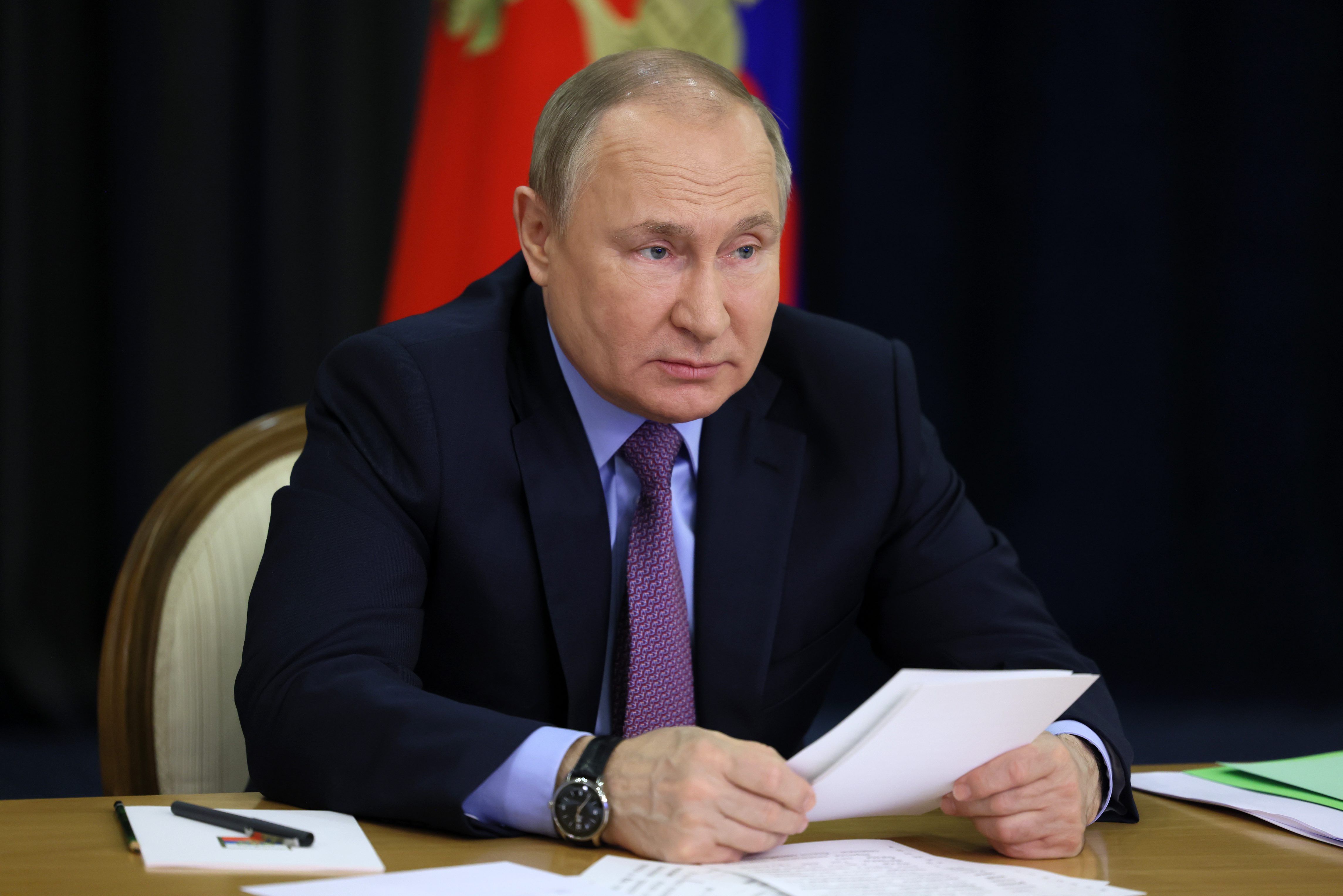 Imagen de archivo de Vladimir Putin en una reunión en Sochi.