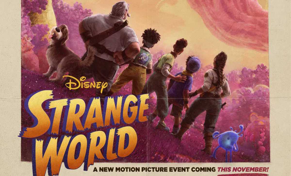 Detail of the 'Strange World' poster.