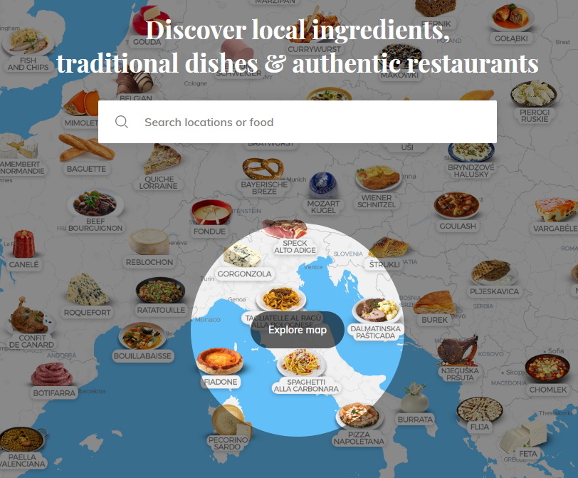 Este mapa interactivo te muestra los platos típicos de cada país.