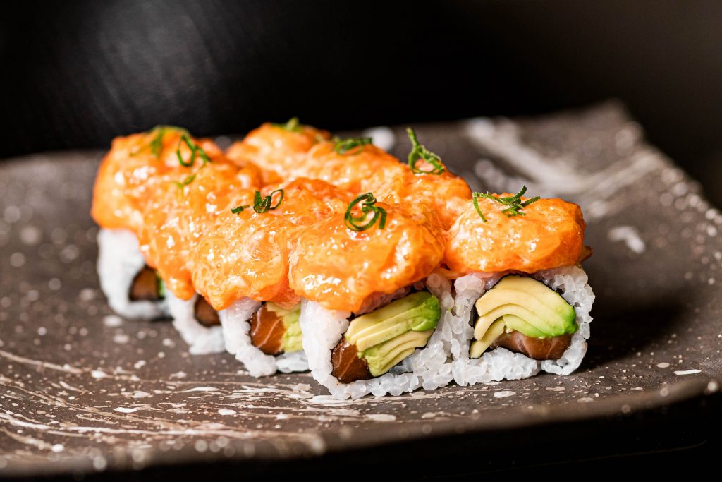 Avocado Salmon Spicy Roll Sushi