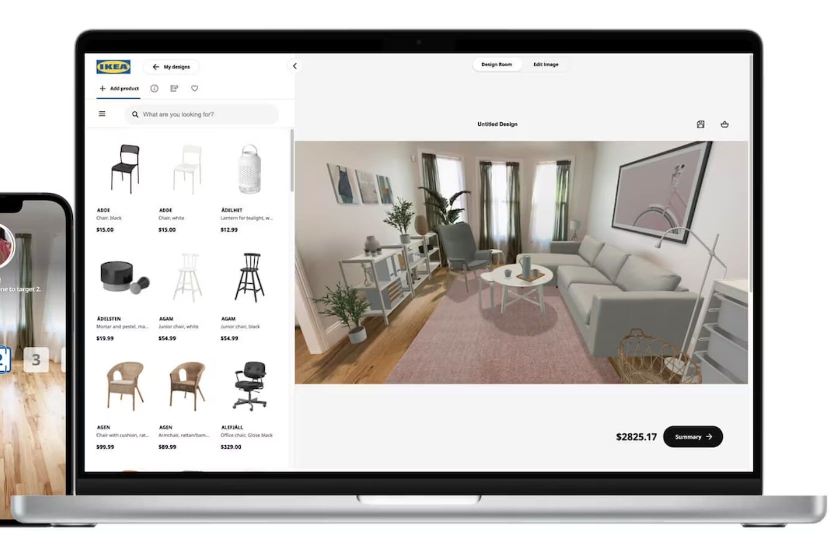 Build your room with Ikea furniture virtually.