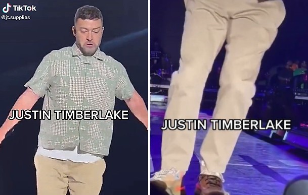 Justin Timberlake interpretando el baile por el que fue criticado.