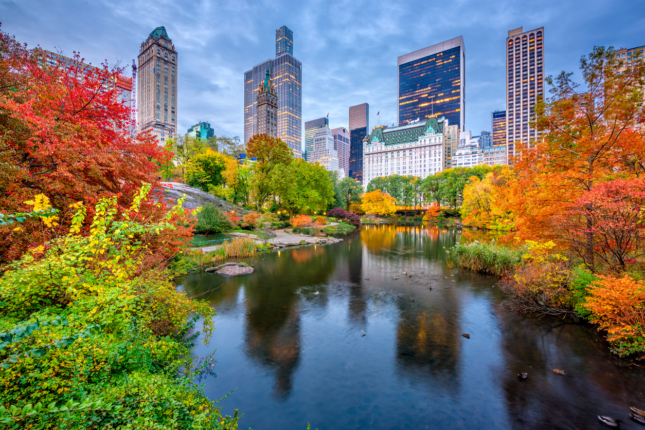 Central Park en otoño en la ciudad de Nueva York.