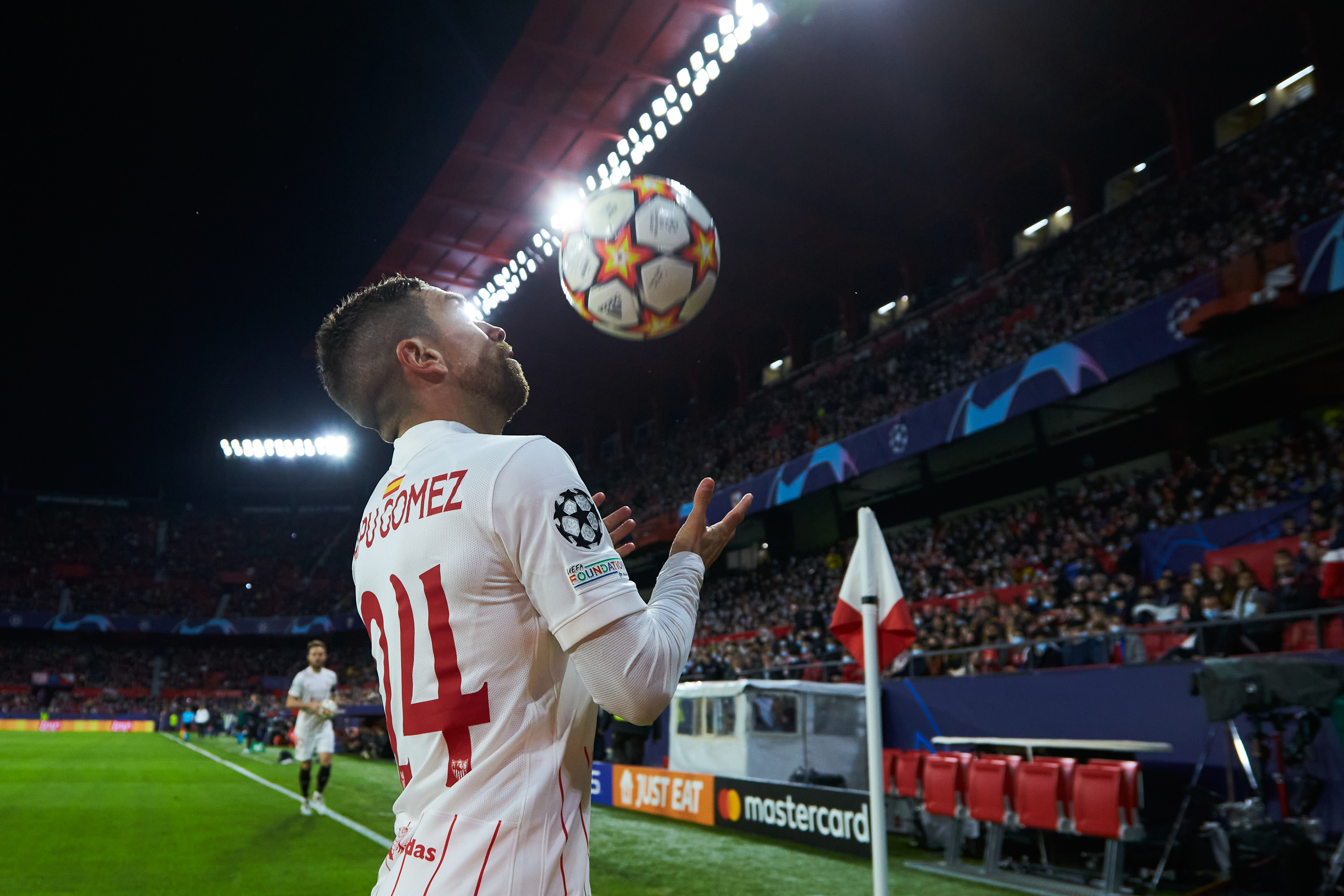 Alexander Darius "Papuan" Gómez of Sevilla in action during the UEFA Champions League, Group G football match played between Sevilla FC and VFL Wolfsburg at Ramón Sánchez-Pizjuan Stadium on November 23, 2021, in Seville, Spain.
