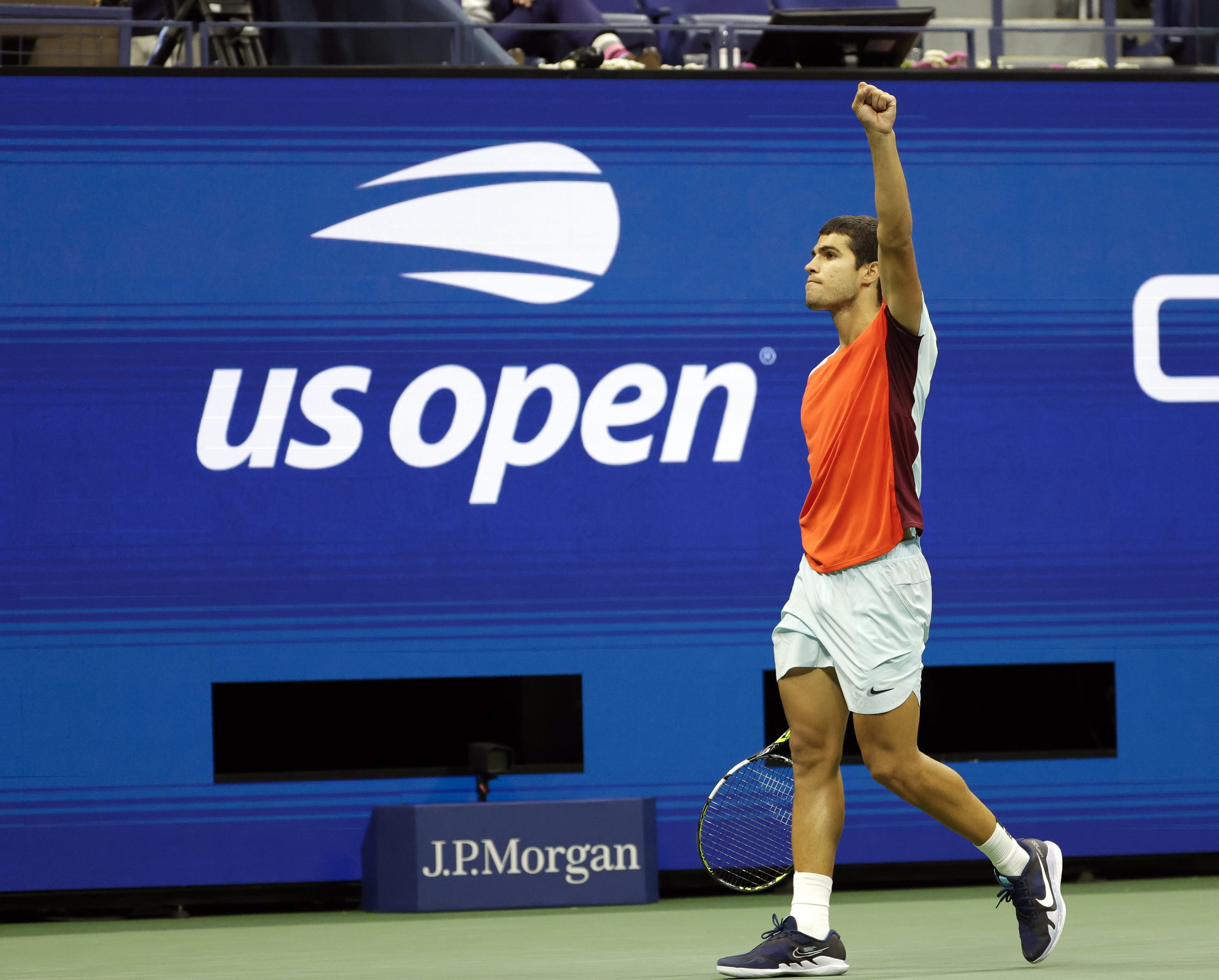 Carlos Alcaraz, in the US Open quarterfinal match against Sinner.
