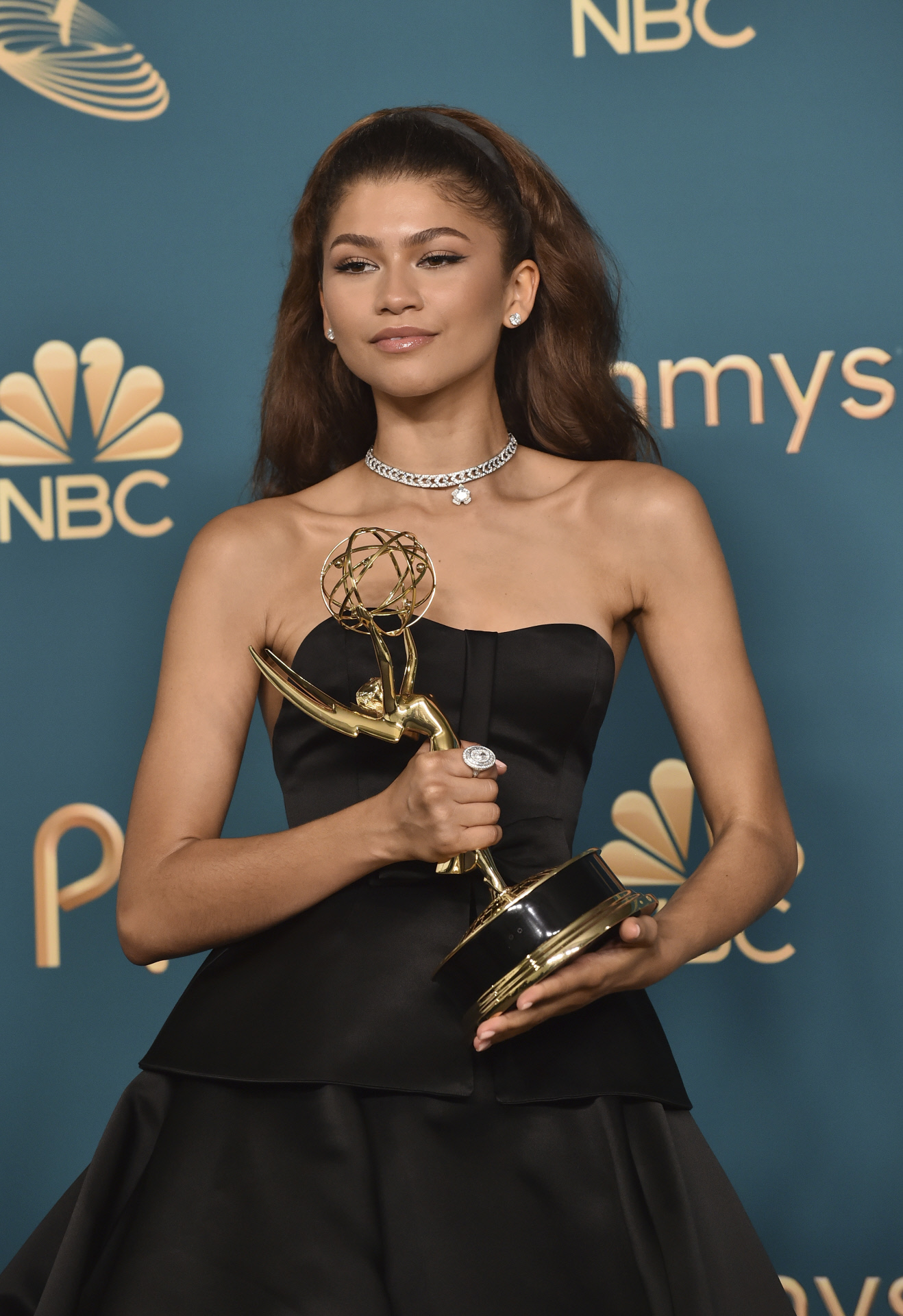 Zendaya with her Emmy Award for 'Euphoria'