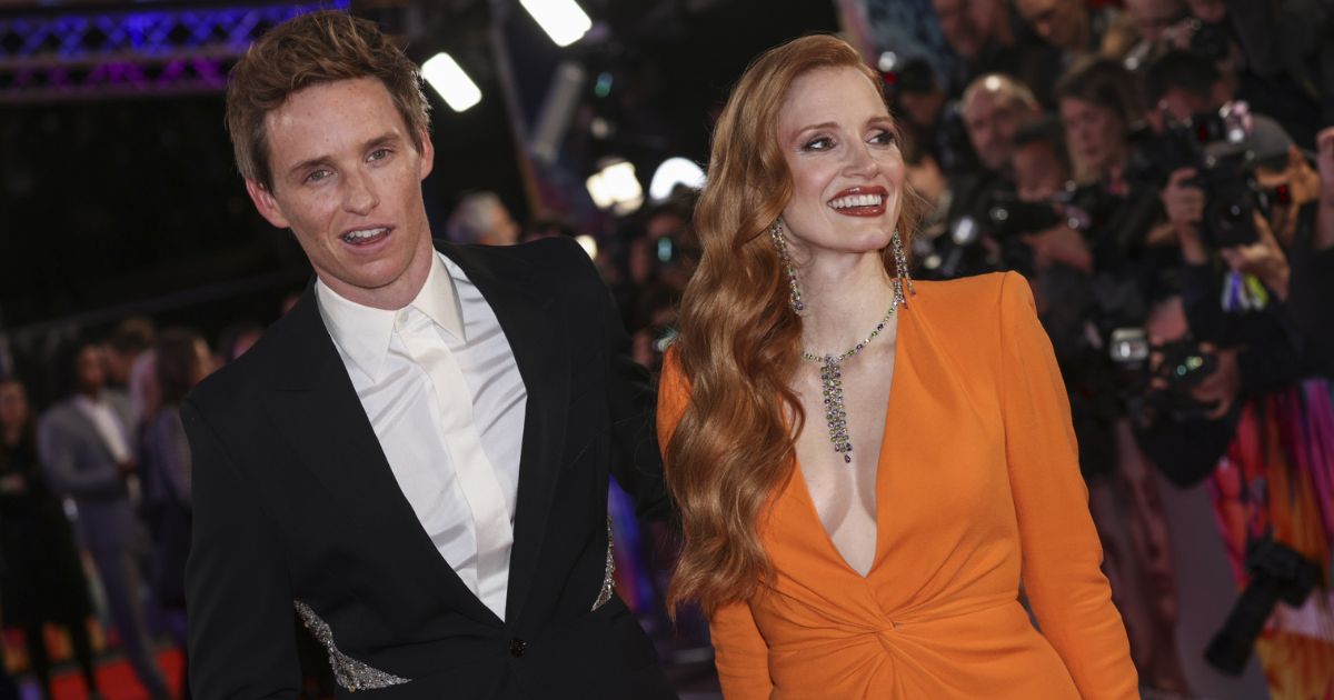 Jessica Chastain and Eddie Redmayne at the 'The Good Nurse' premiere at the London Film Festival