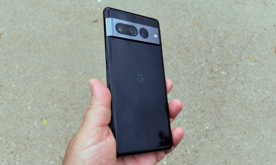 The back side of the Google Pixel 7 Pro looks like this on the outside