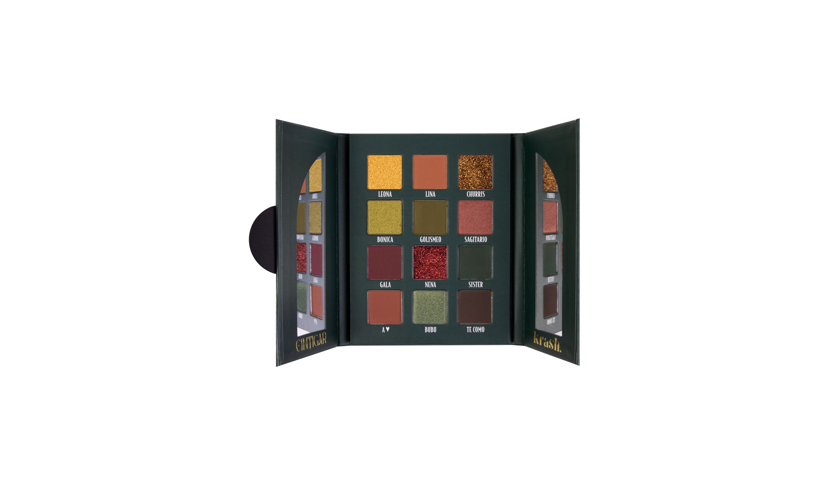 Twelve hyperpigmented shadows in warm and cold tones to create all kinds of makeup.