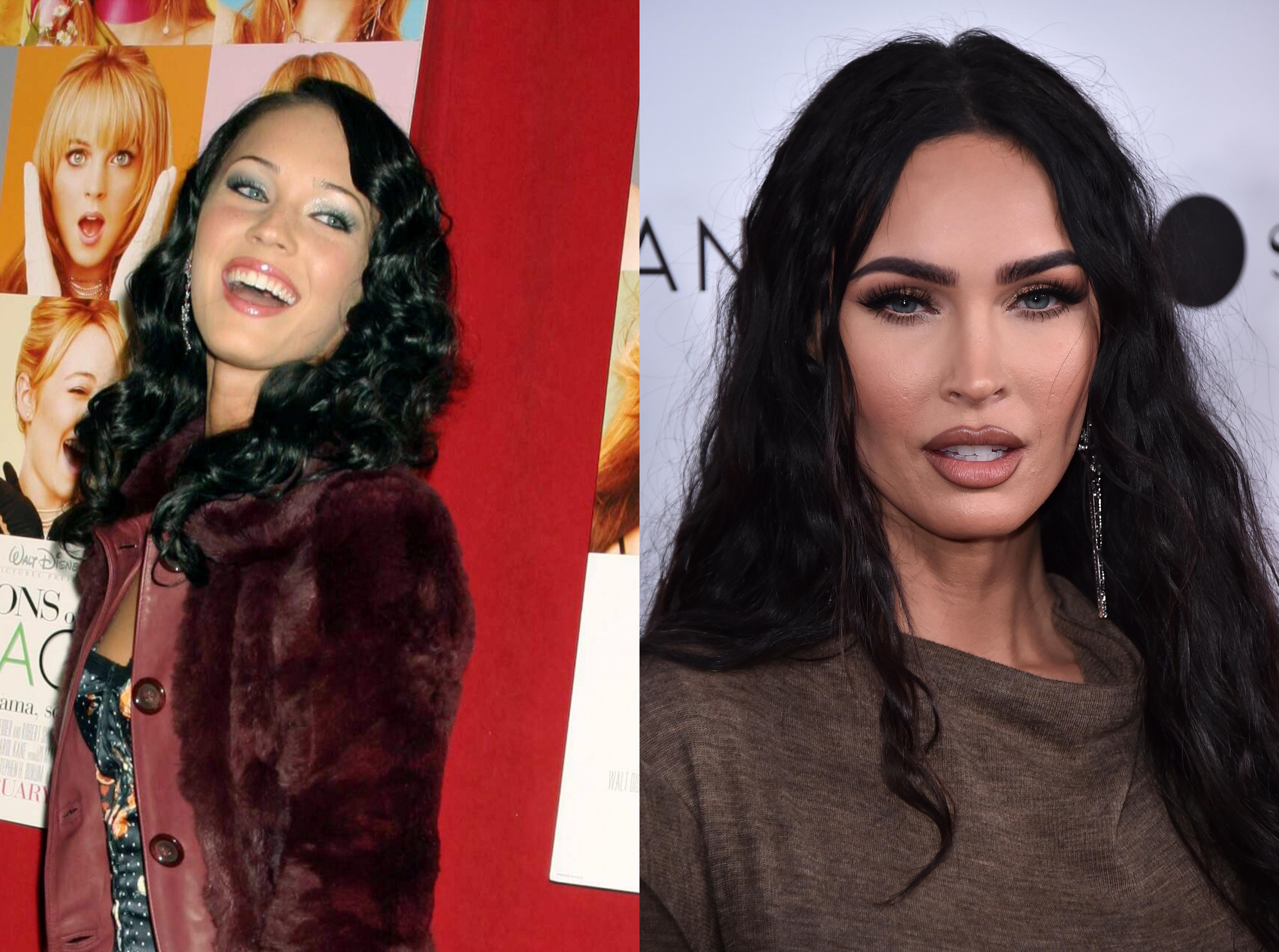 Megan Fox in 2004 and in 2022