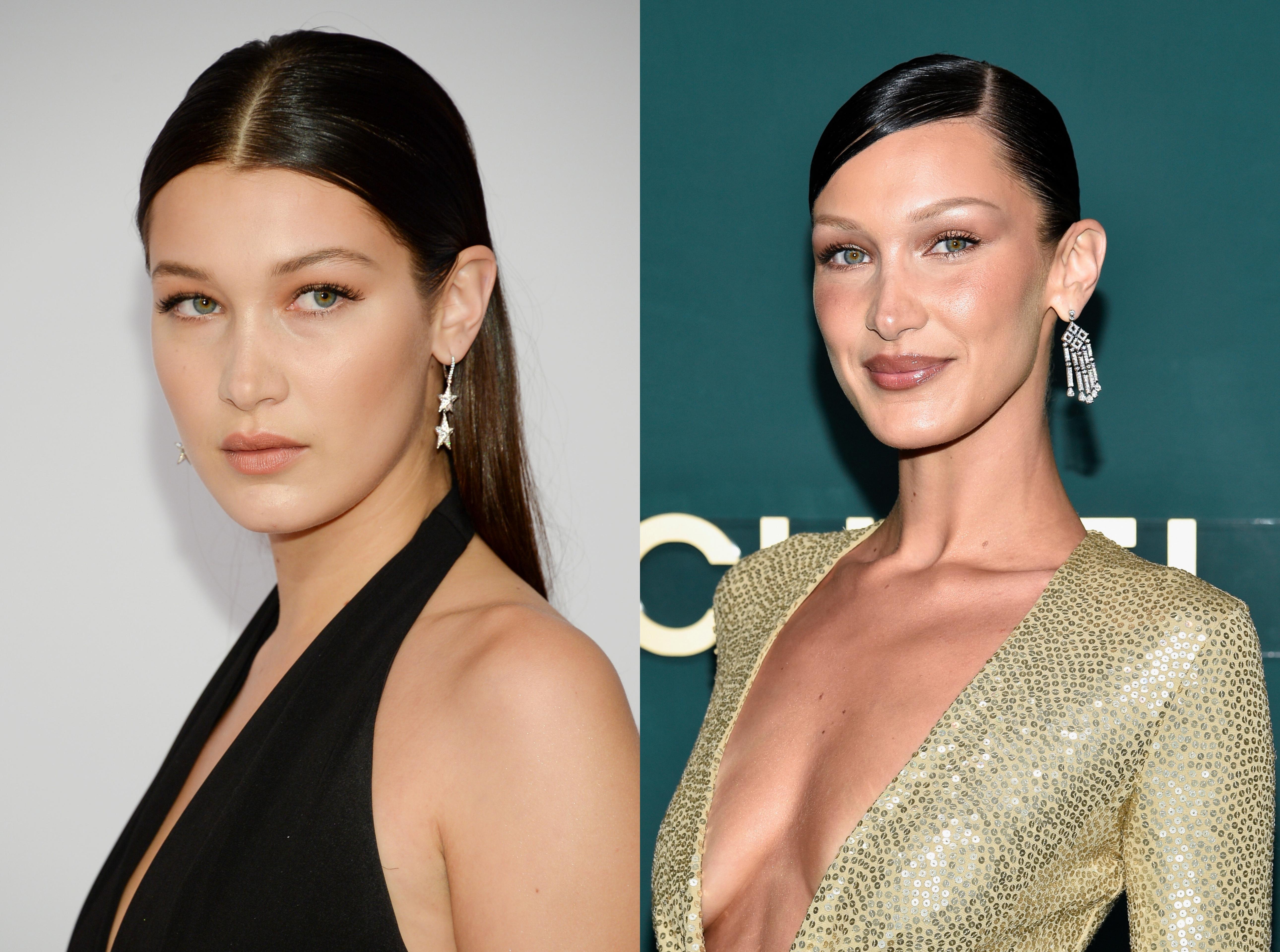 Bella Hadid in 2015 and in 2022