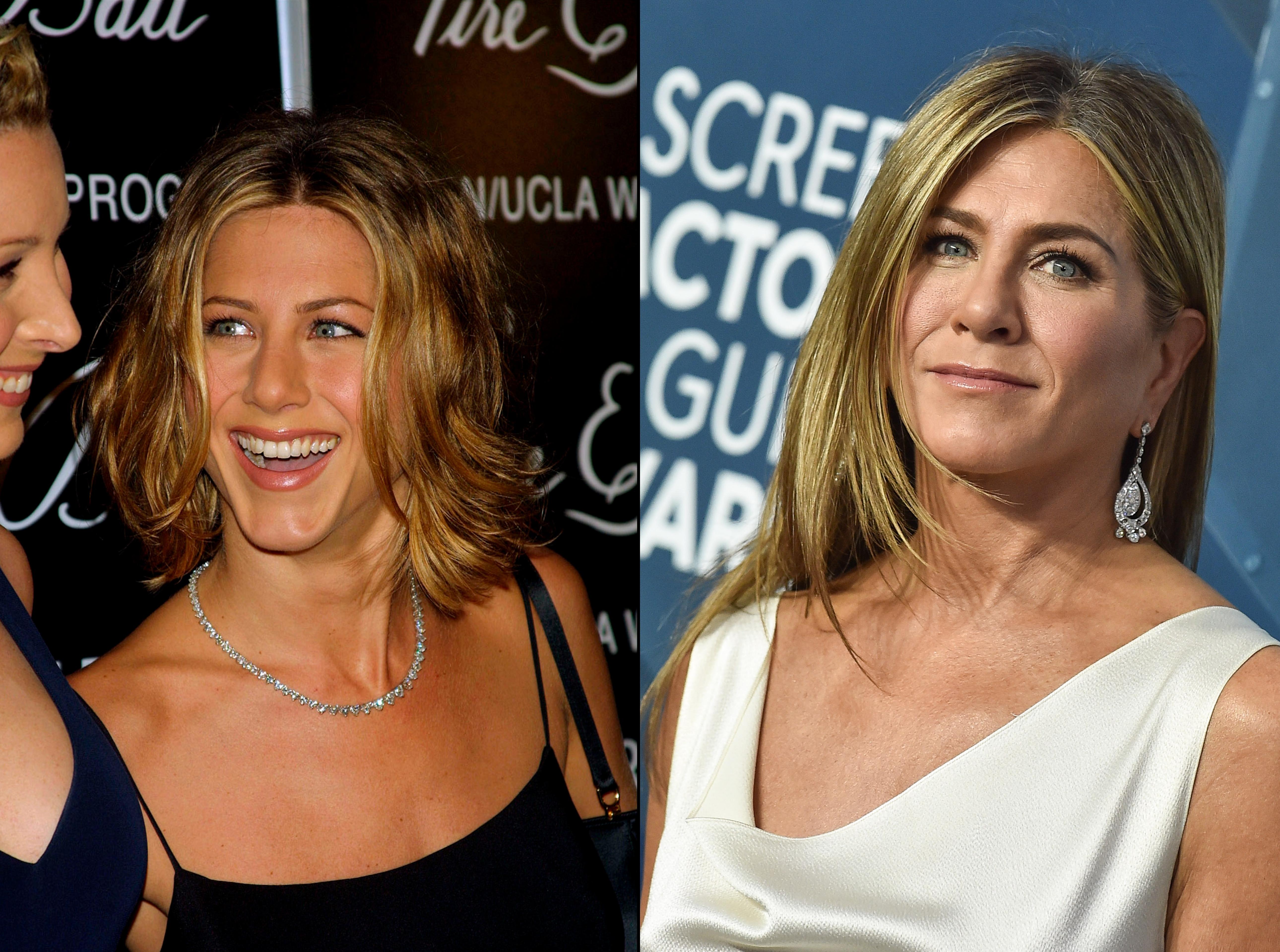 Jennifer Aniston in 2000 and 2022