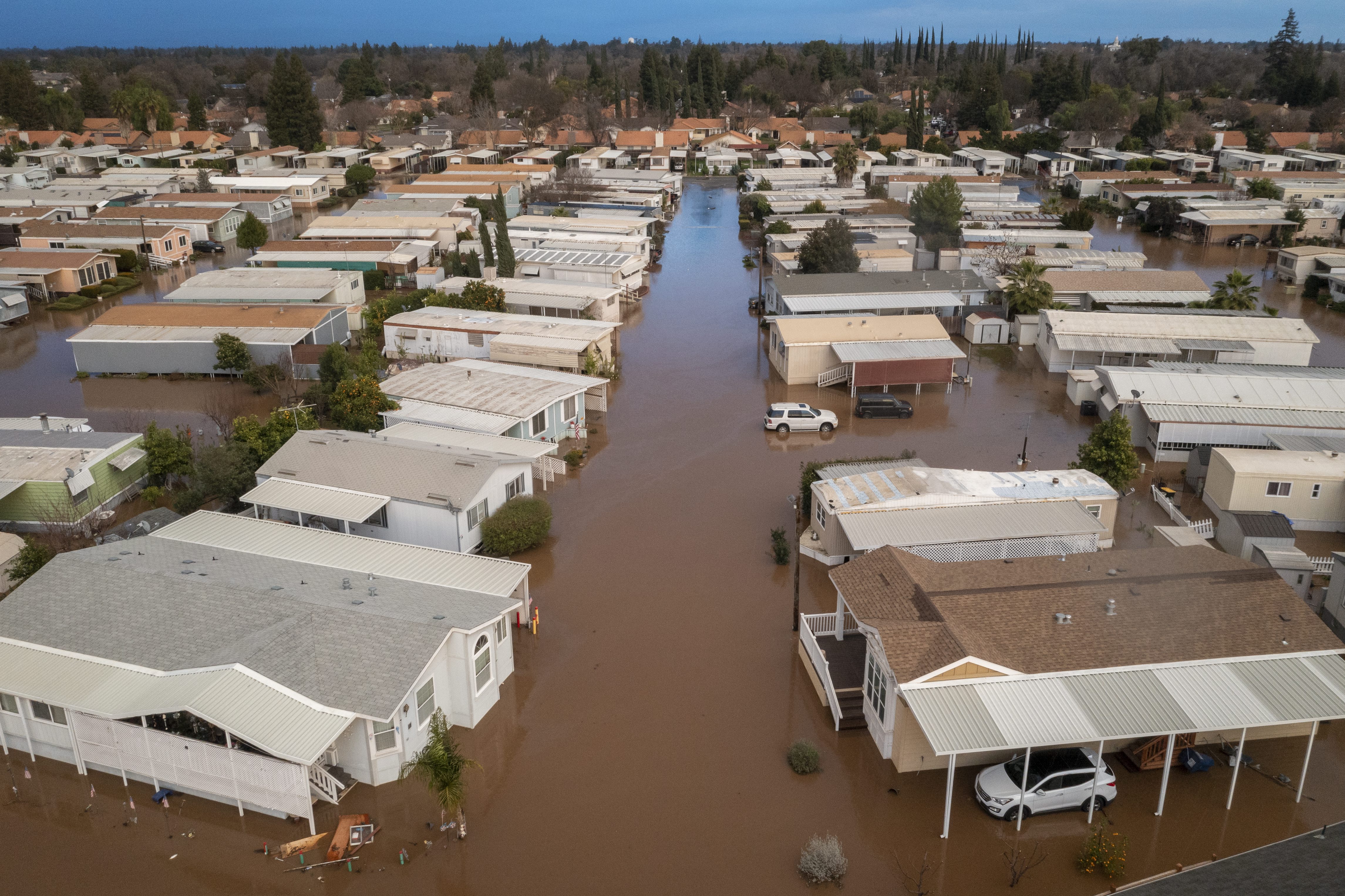 Floods in the Californian city of Merced.