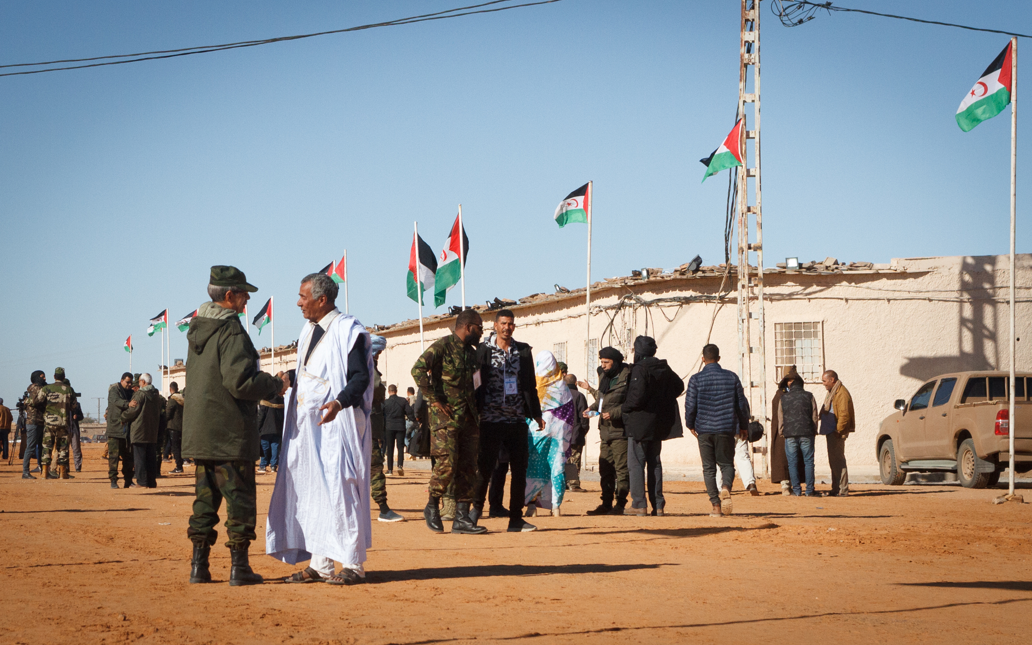 Inmediaciones del XVI Congreso del Frente Polisario.