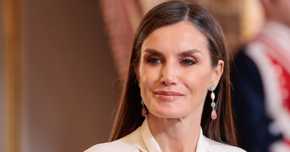 Queen Letizia at the reception to the Diplomatic Corps