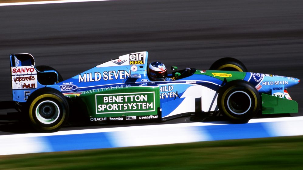 Michael Schumacher wins his first world championship alongside Benetton and Ford in 1994.