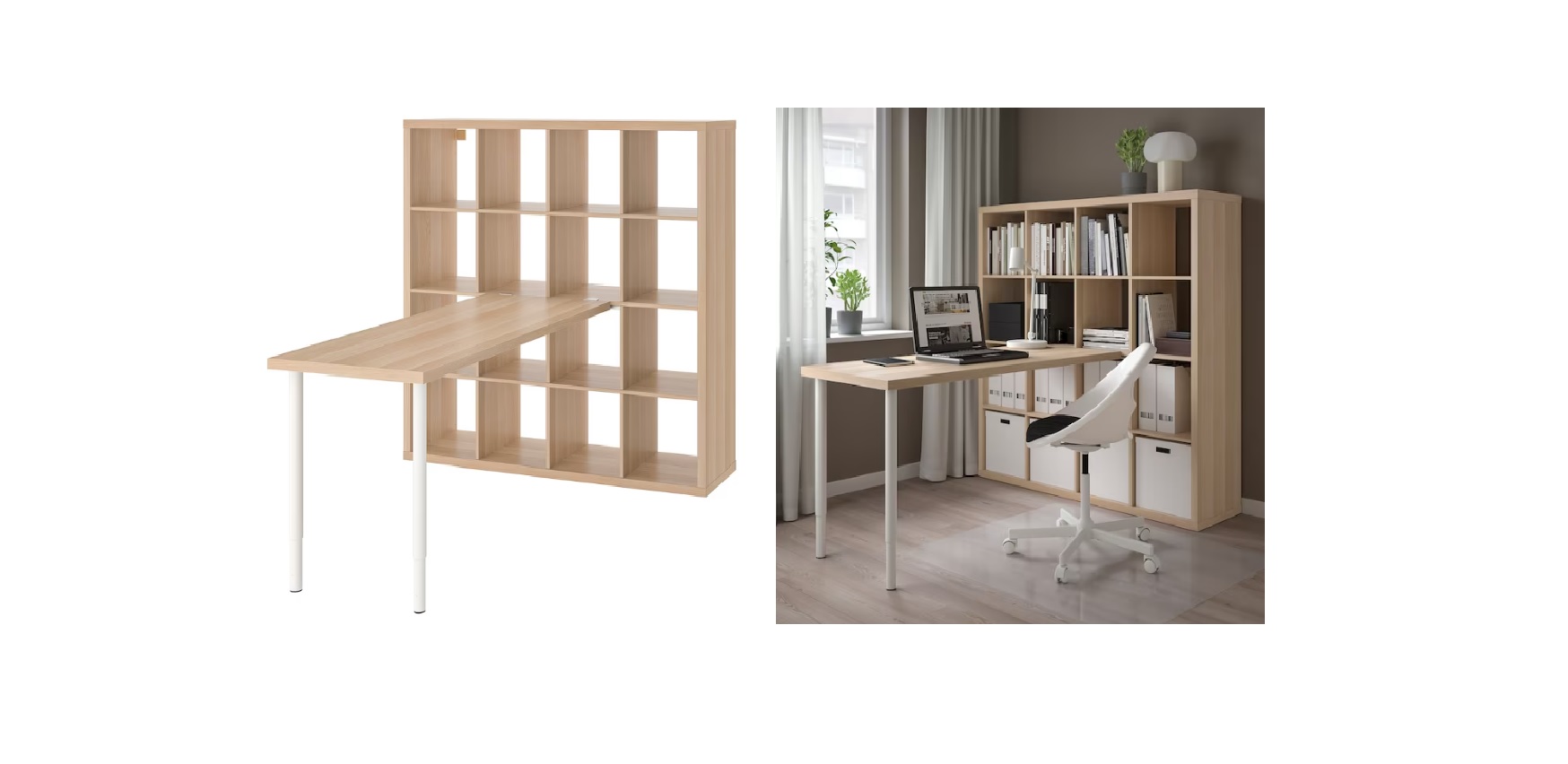 escritorios con estanterías son ideales para ahorrar espacio en una casa sin despacho