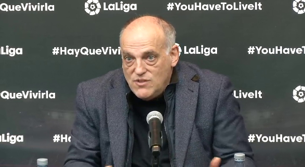 Javier Tebas analyzes the 'Negreira case' from the Dani Jarque Sports City of RCD Espanyol.