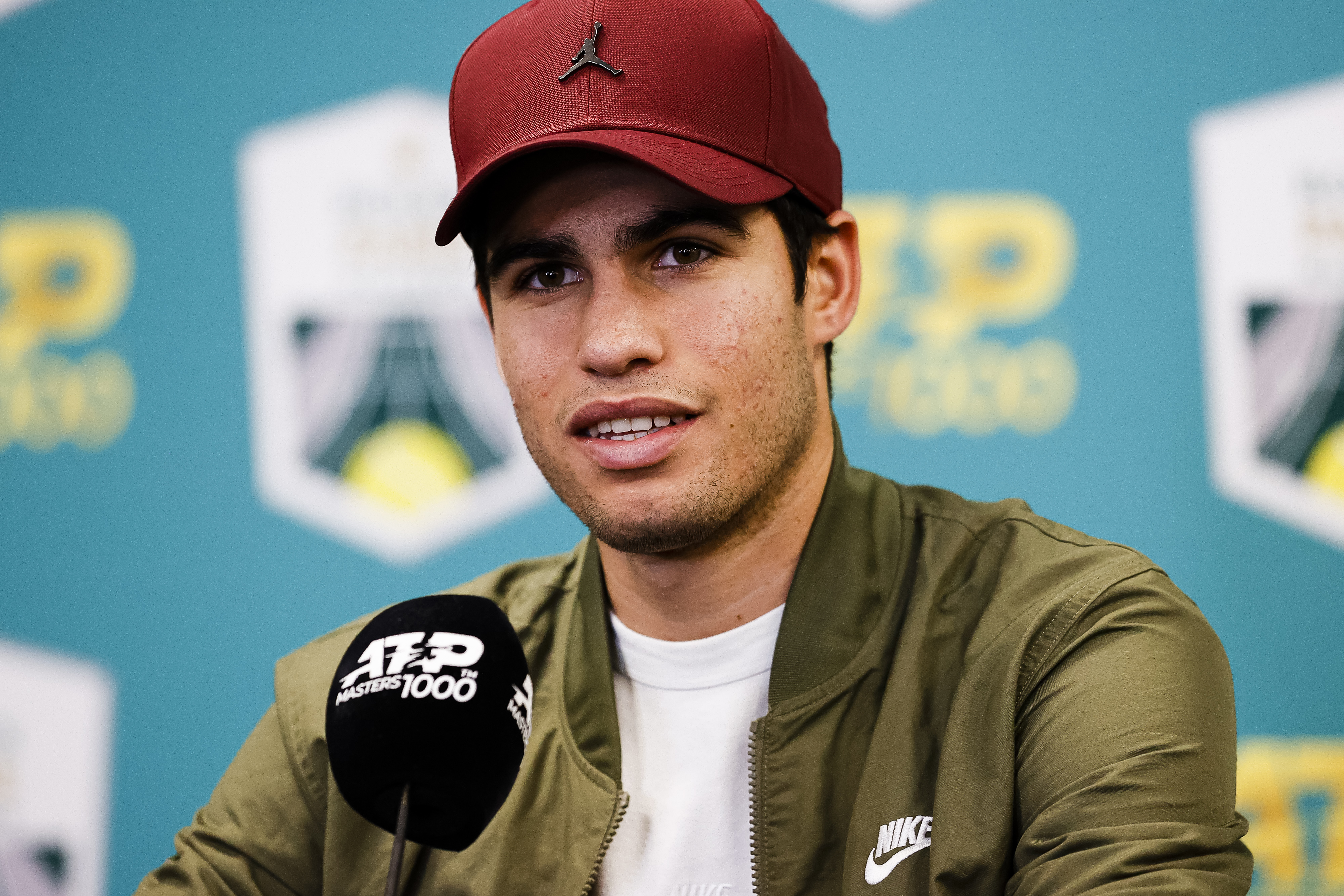 The tennis player Carlos Alcaraz in a press conference.