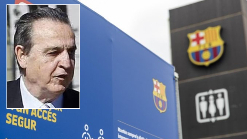 José María Enríquez Negreira, in a file image;  and the Barça offices in the Camp Nou.