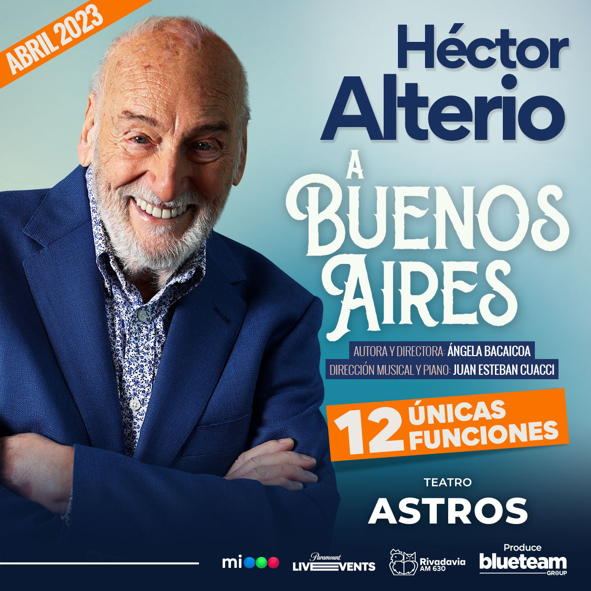 Cartel publicitario de sus actuaciones en el Teatro Astros de Buenos Aires