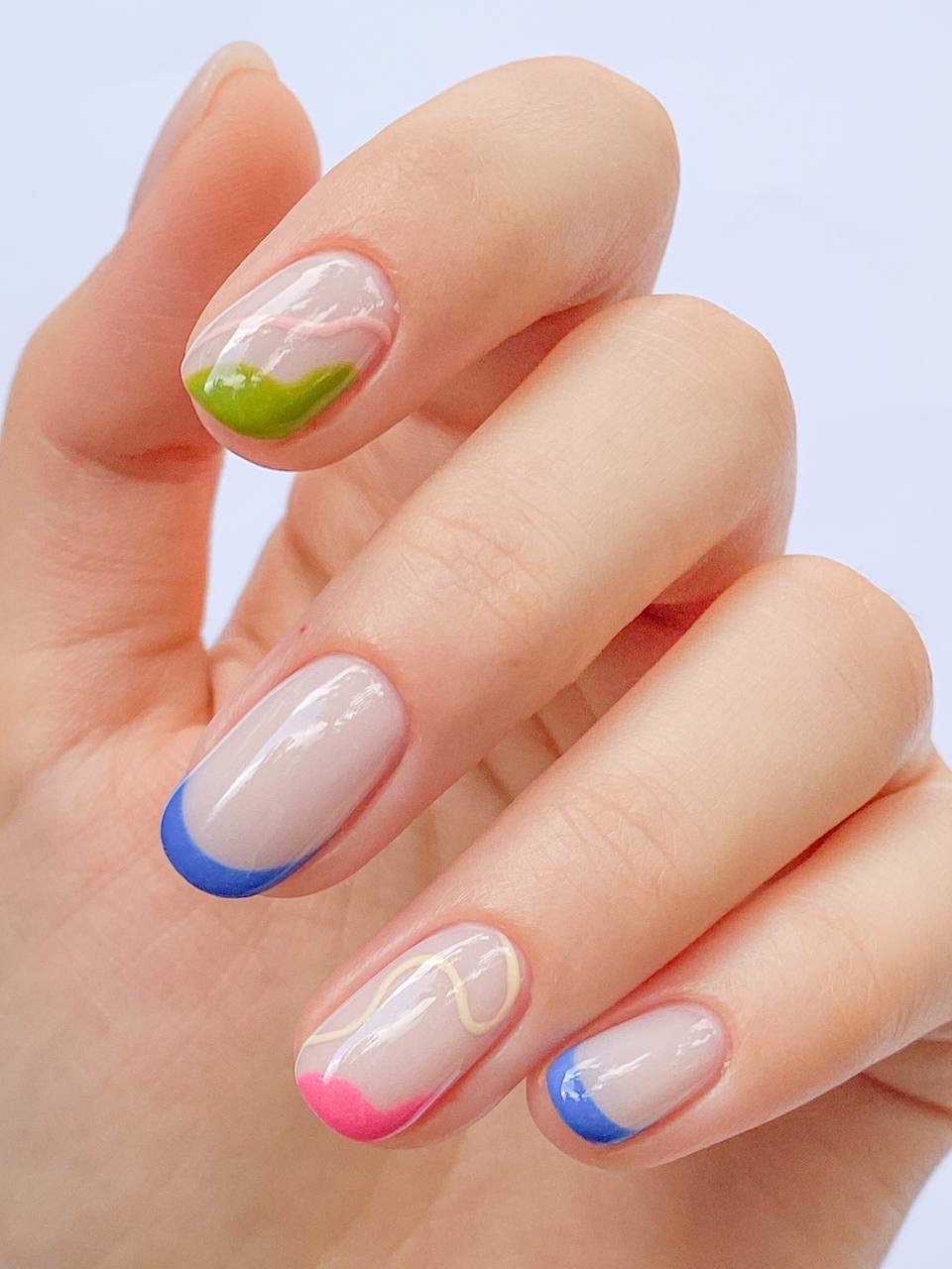 Colorful French manicure