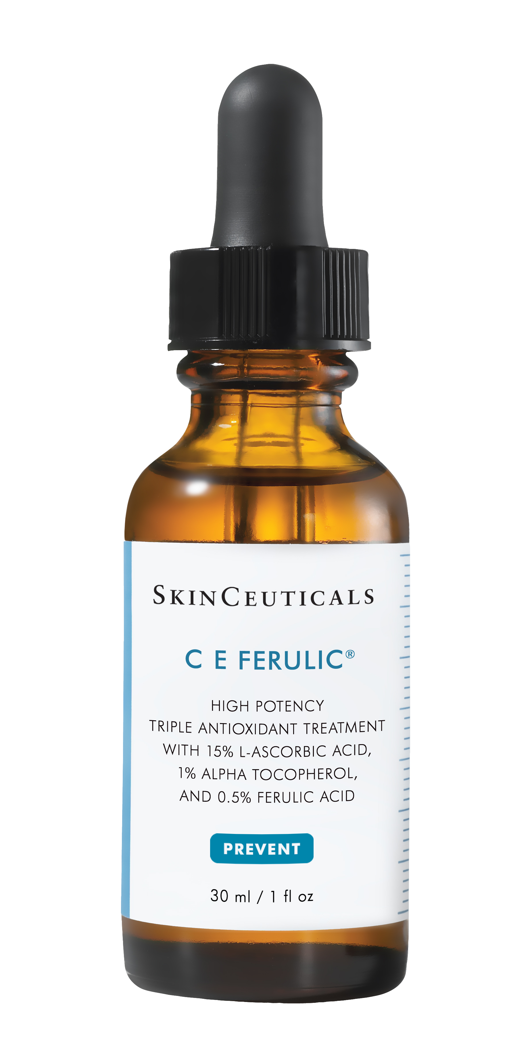 CE Ferulic, from SkinCeuticals (€177), neutralizes free radicals and thus protects the skin from premature photoaging.