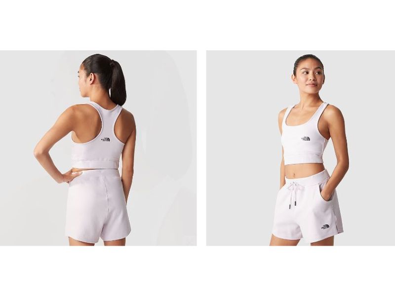 This sports bra from The North Face is made of elastic fabric to offer maximum comfort and freedom of movement.