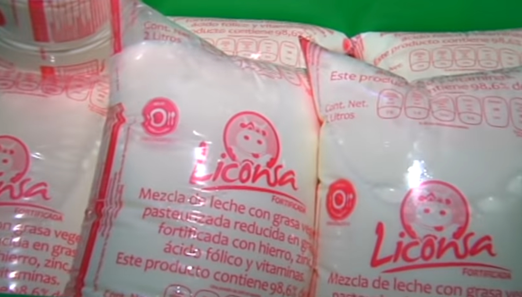 Leche mexicana de Liconsa.