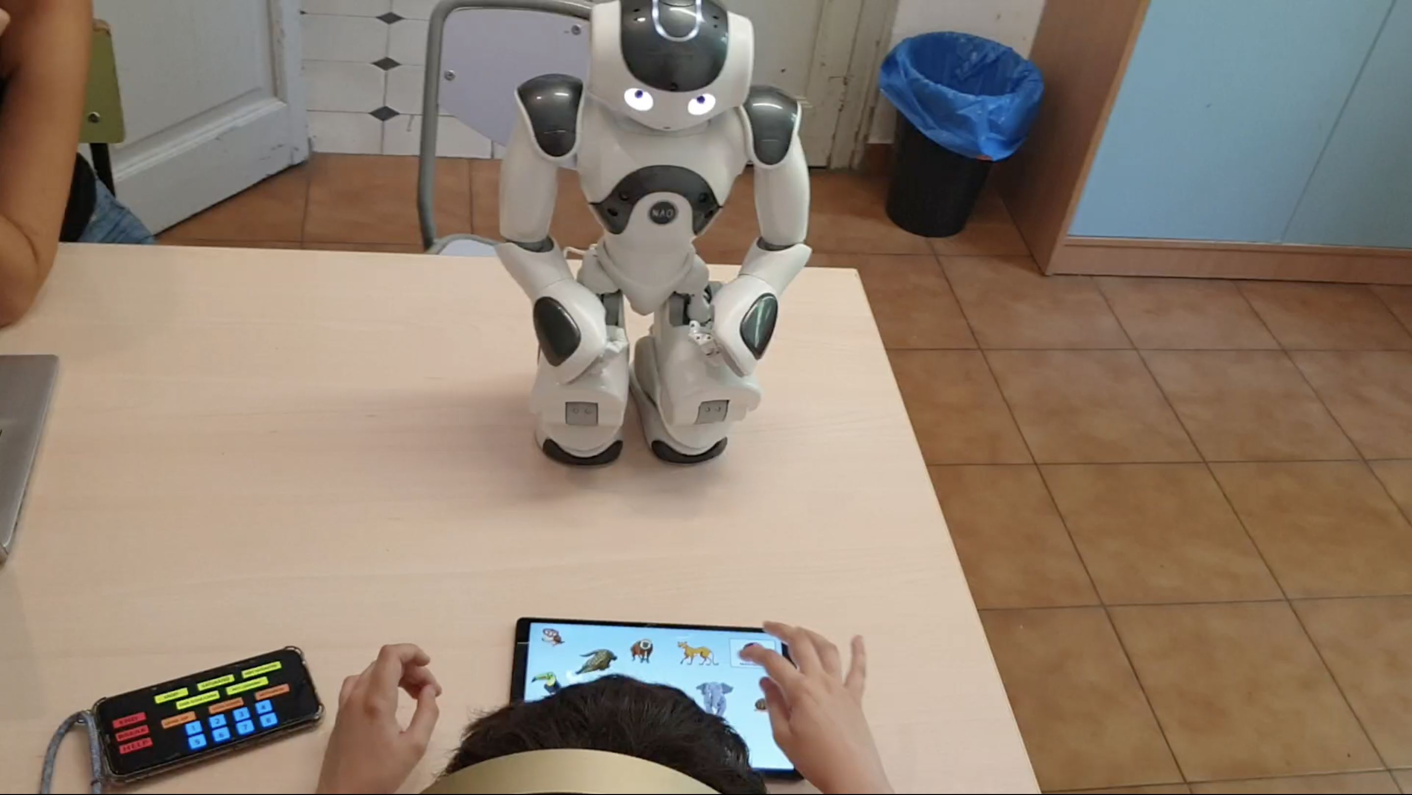 The robot is called Nao and they work with it, among other things, attention.